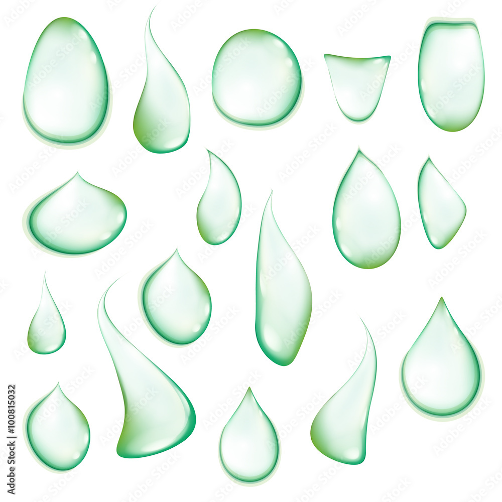 Water drops on green background Water drops on green background