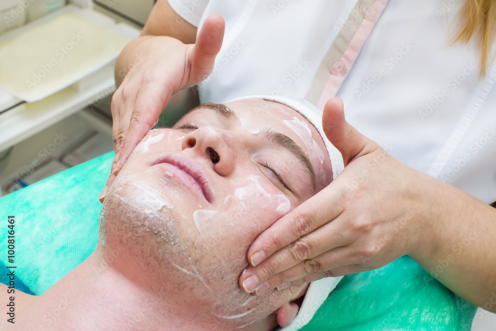 man in the mask cosmetic procedure in spa salon man in the mask cosmetic procedure in spa salon