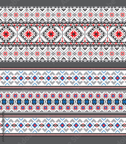 Set of Ethnic ornament pattern in different colors