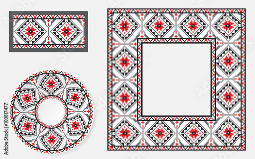 Set of Ethnic ornament pattern brushes