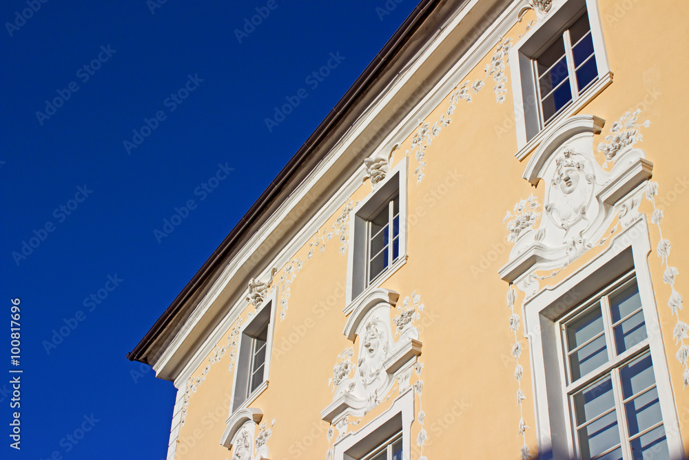 Facade of a building in Radovljica, Slovenia