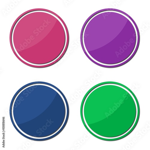 4 different sticker, circle shape