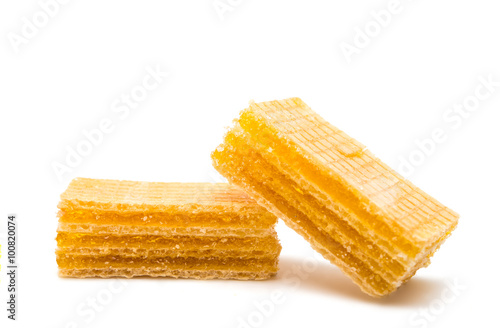 Wafers or honeycomb waffles isolated
