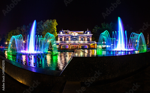 Summer night fountains