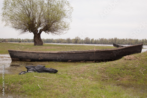 Old Fisherman Boat in Danube Delta