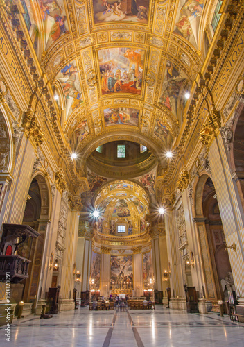 ROME  ITALY - MARCH 27  2015  The nave of baroque church Basilica di Sant Andrea della Valle.