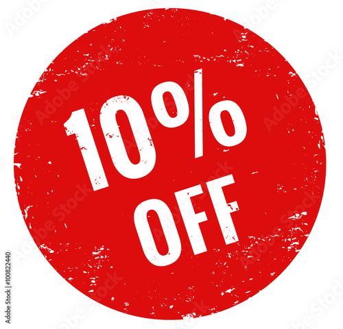10 % off stamp red