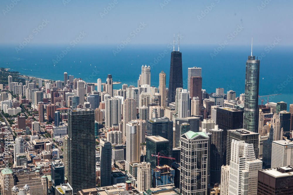 View on Chicago skyline panorama