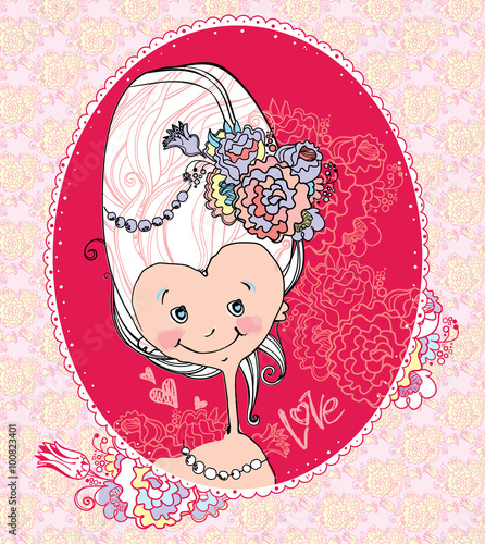 Beautiful little lady in Marie Antoinette style.