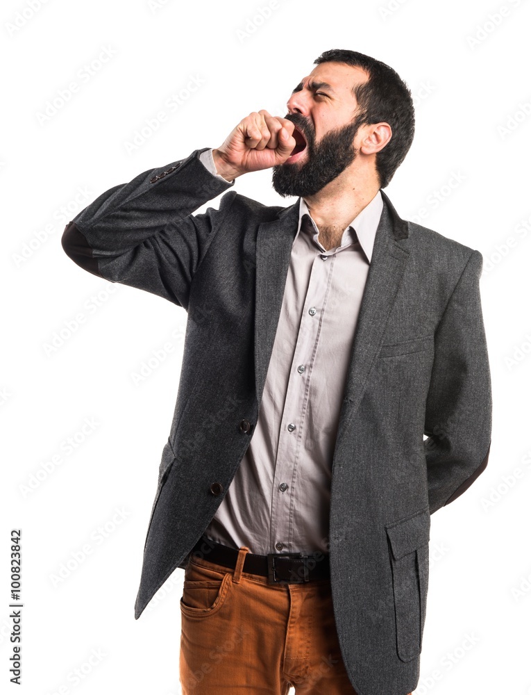 Fototapeta premium Man coughing a lot