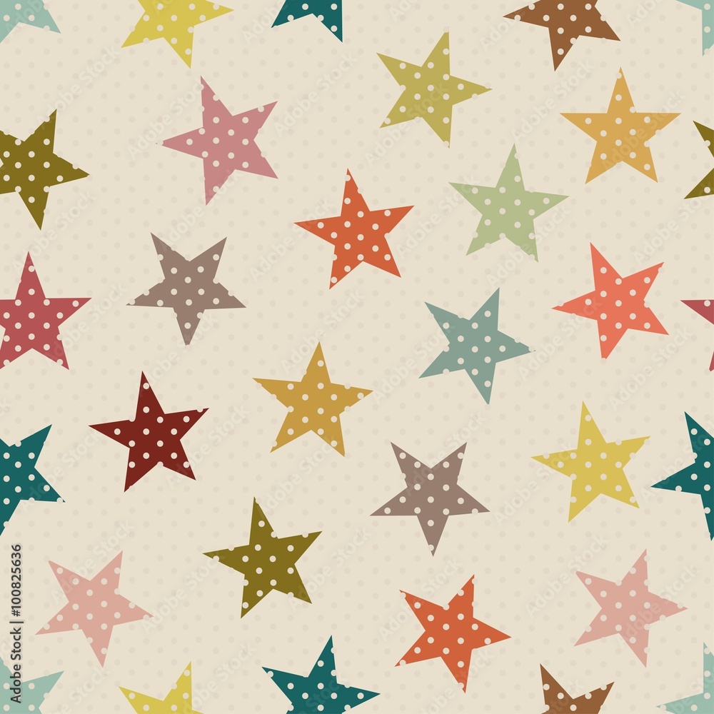 Obraz premium Seamless pattern with colorful star