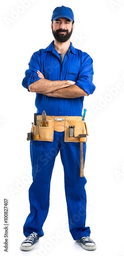 Plumber with his arms crossed