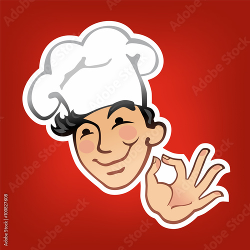 Cook in a white cap