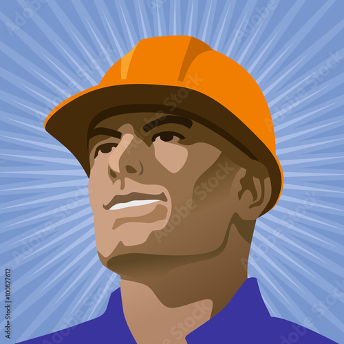 Builder looks into the distance