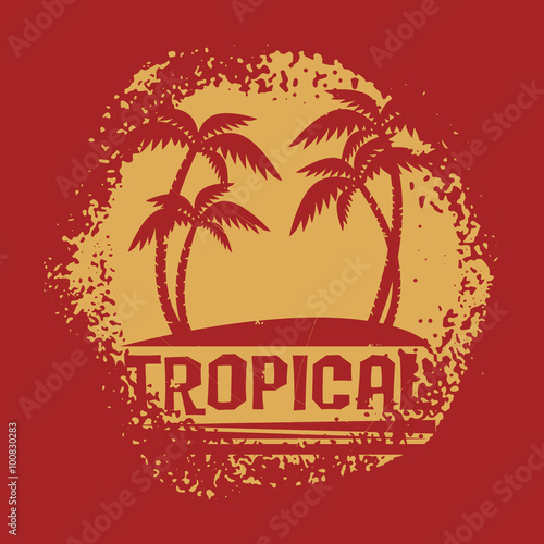 Palm trees, tropical symbol