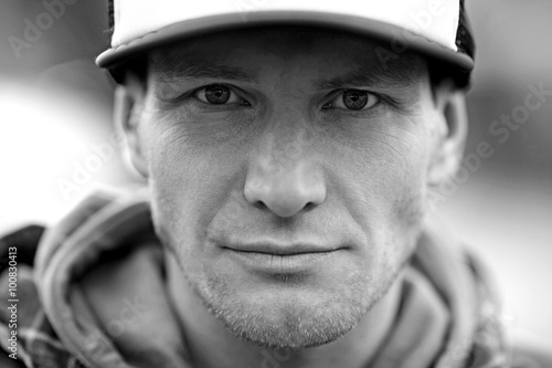 Portrait of serious man