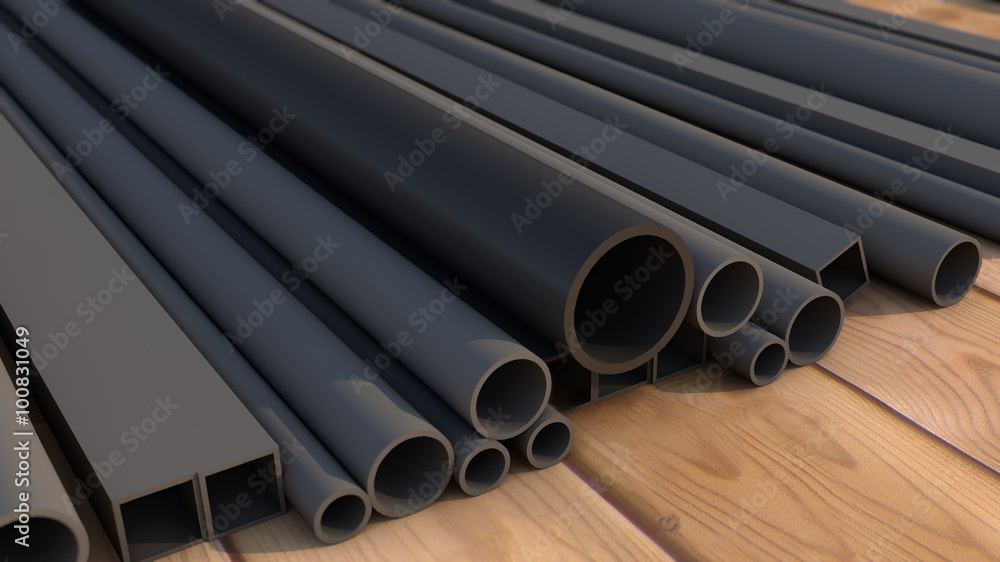 Fototapeta premium Black metal pipe