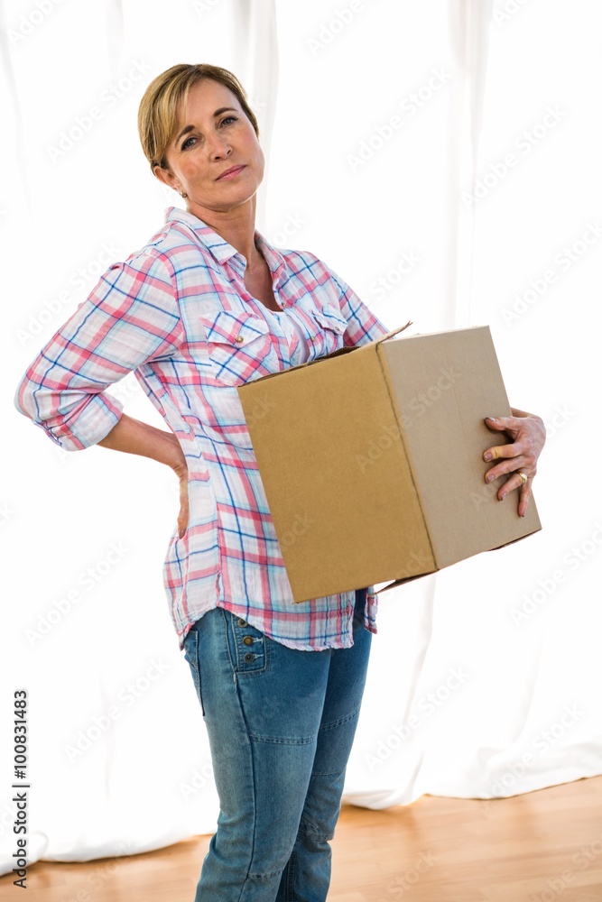 Woman holding a box Woman holding a box