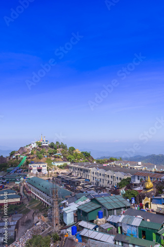 View of the city / slums on the Kyaiktiyo mountain, Myanmar.