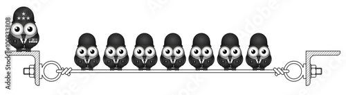 Bird General and soldiers on parade 