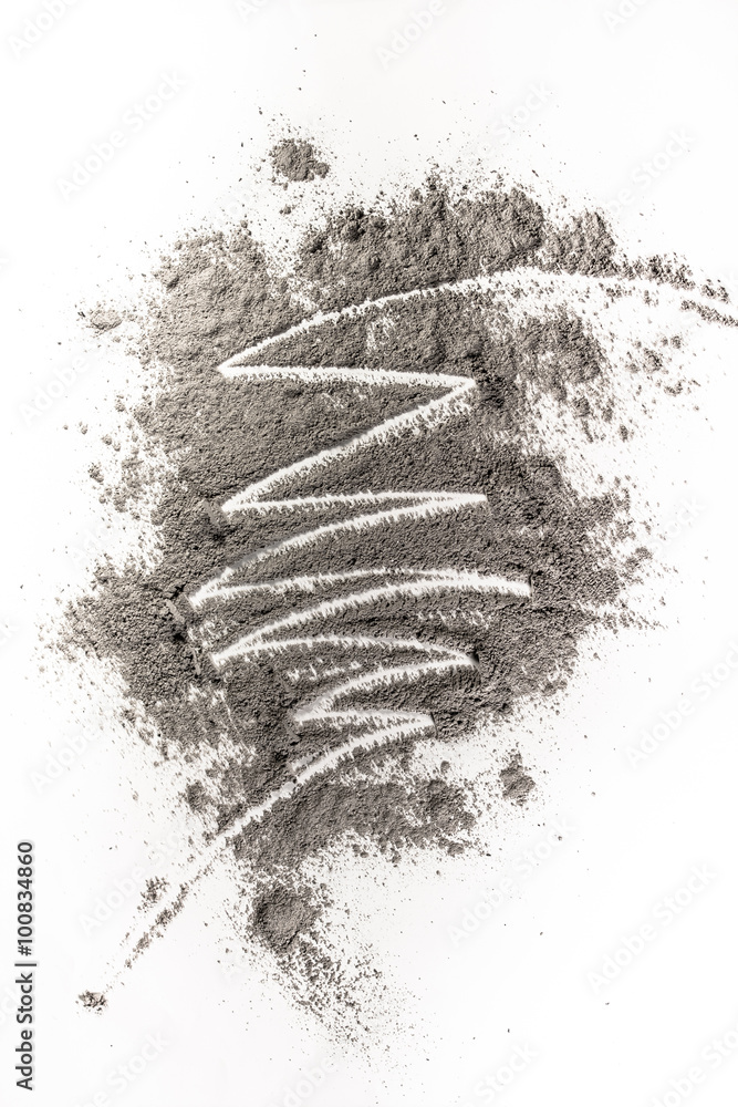 Fototapeta premium Zigzag finger tracing made in ash