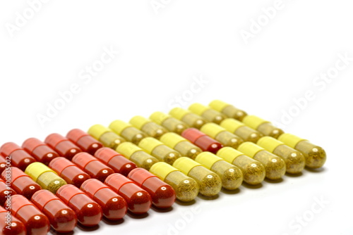 various pills as background