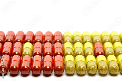 various pills as background