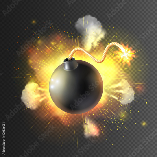 Boom Bomb Exploding Festive Poster Print 