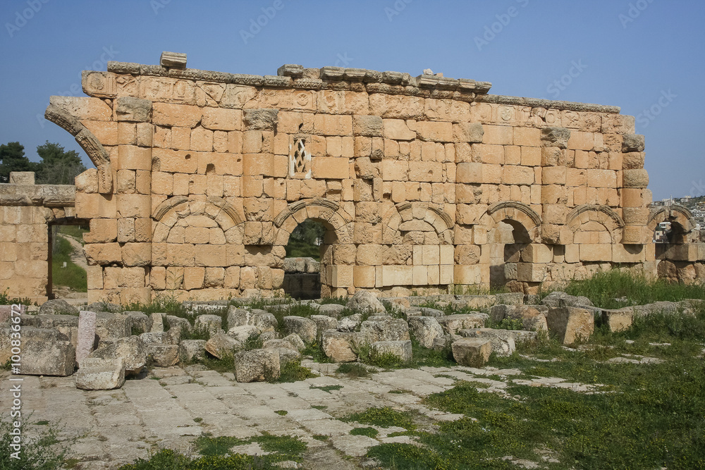 Ruins of the ancient Roman city of Gerasa, Jerash, Jordan