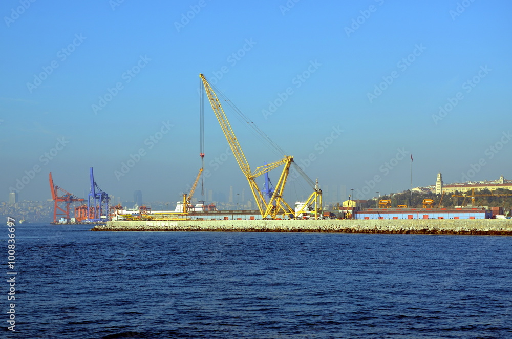 Cargo port in Istanbul, Turkey