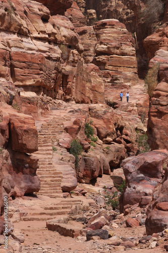 Narrow path at Petra mountains  Jordan