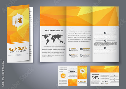Template design three fold flyer, brochure