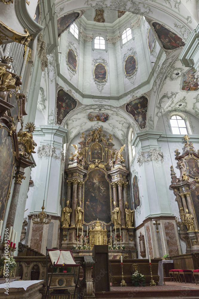 Stiftskirche Sankt Peter interior in Salzburg, Austria.