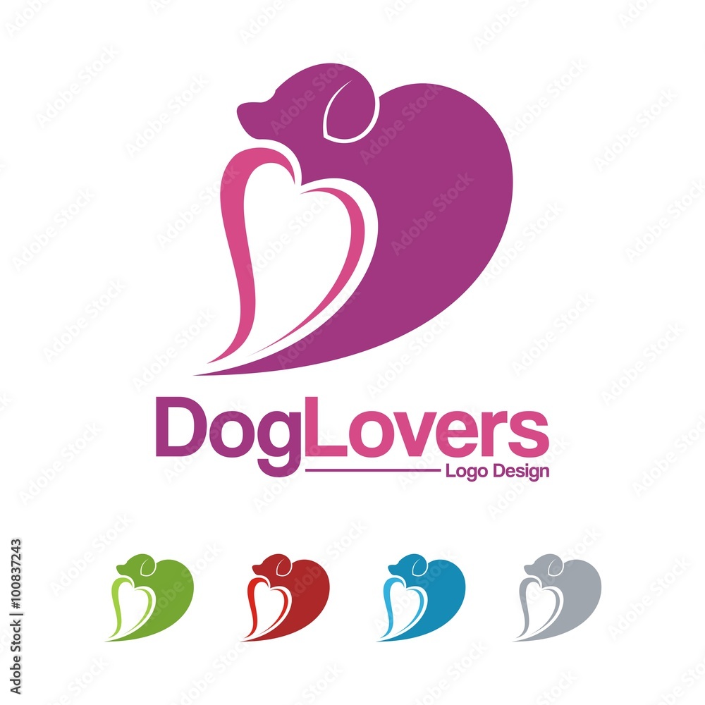 Love Pet Logo - Dog Lovers Design Logo Vector