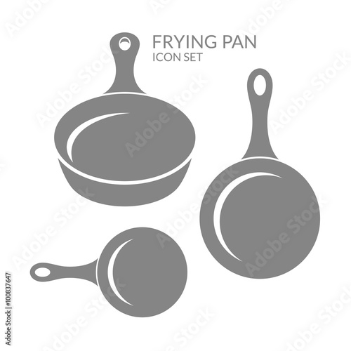 Frying pan. Icon set