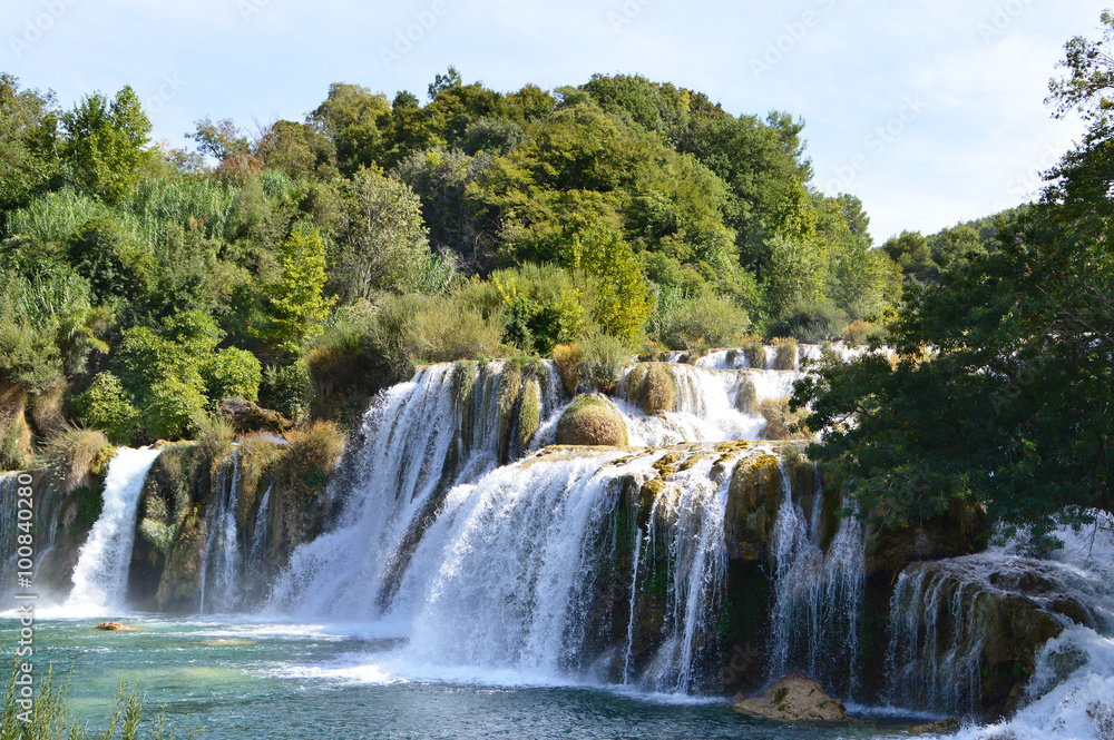 Waterfall in The Nature Reserve of Krka, Croatia