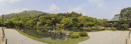 Pond and nature landscape in the famous Tenryu-ji Temple