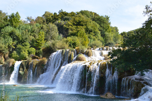 Waterfall in The Nature Reserve of Krka  Croatia