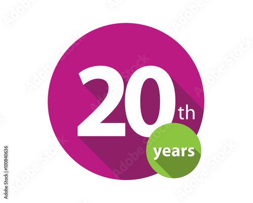 20th years purple circle anniversary logo