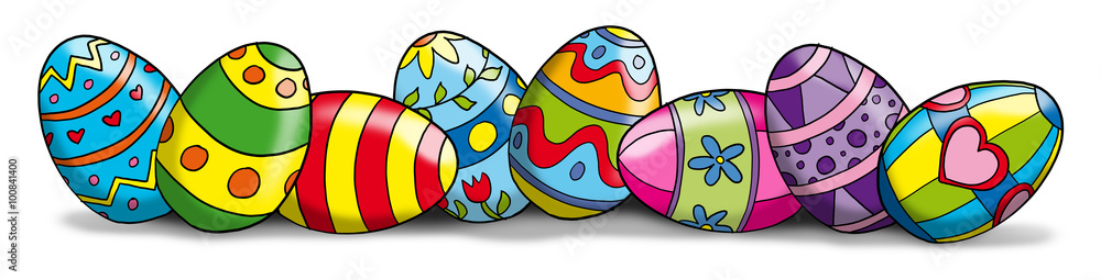 Obraz premium Ostereier Reihe
