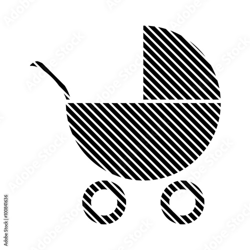 Pram sign on white.