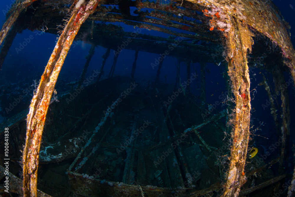 Naklejka premium Glassboat wreck
