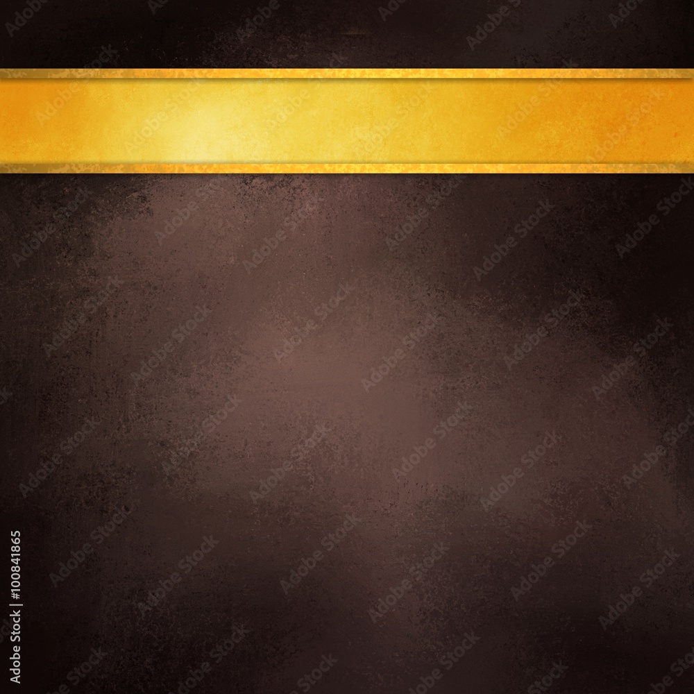 brown background with gold ribbon, elegant rich dark coffee brown color