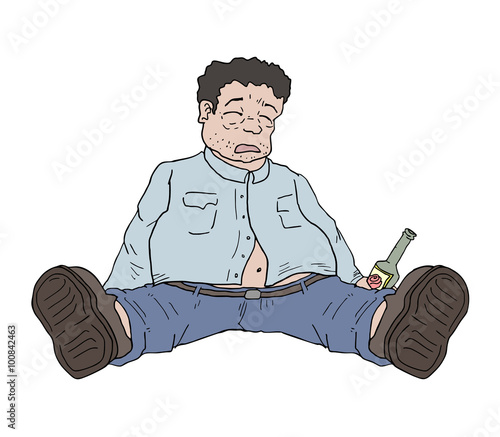 drunk man illustration