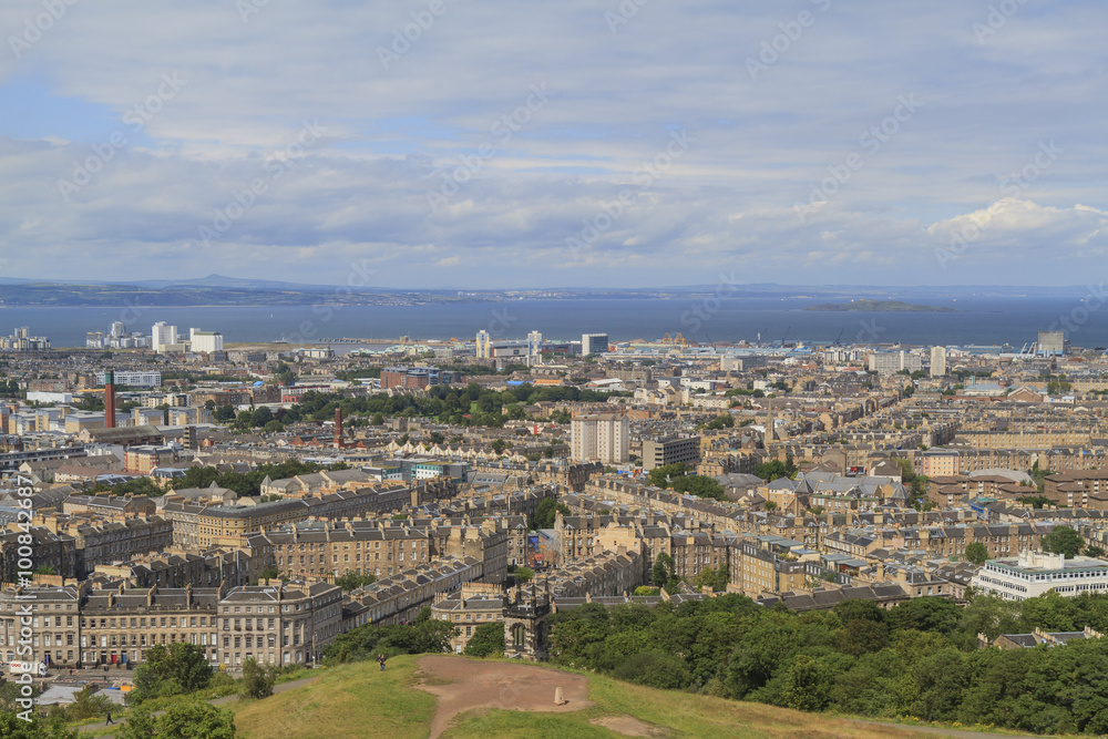 Aerial view of Edinburgh area from The Nelson Monument