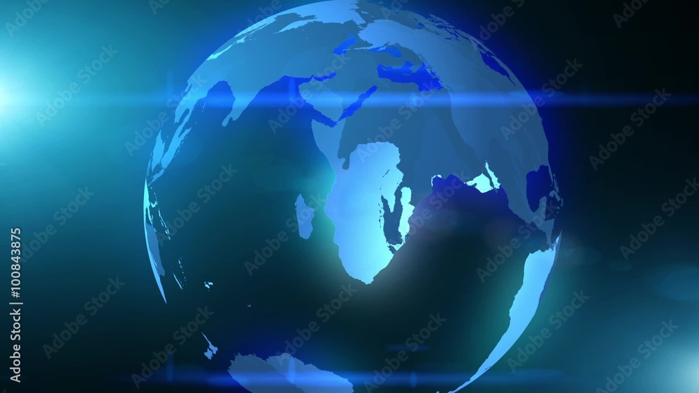 Blue World Globe with lens flares. Blue World Globe with lens flares.