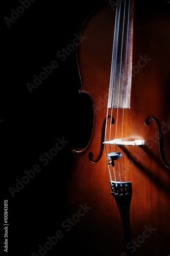 Cello isolated on black