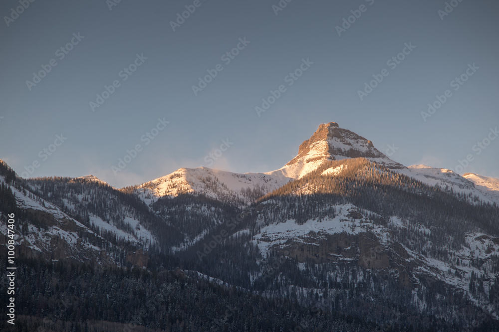 colrodo mountain peak sunlit