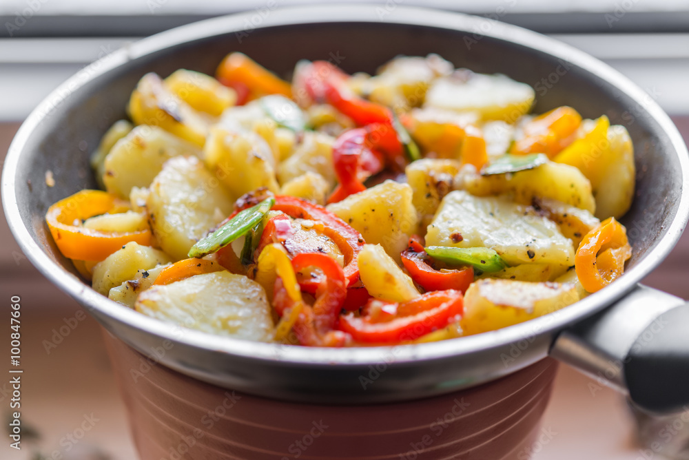 Asian cuisine healthy organic vegetable food fried in pan Asian cuisine healthy organic vegetable food fried in pan