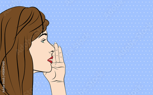 Gossiping women. Vector illustration pop art style